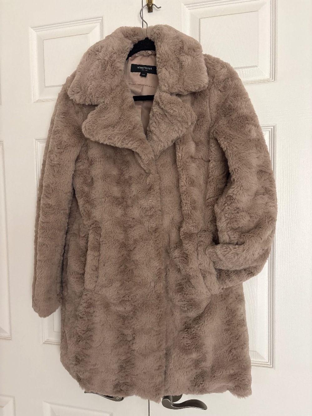 Kenneth Cole Plush Taupe Coat